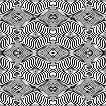 simsearch:400-07830300,k - Design seamless monochrome whirl lines background. Abstract striped distortion pattern. Vector art. No gradient Foto de stock - Super Valor sin royalties y Suscripción, Código: 400-07982025