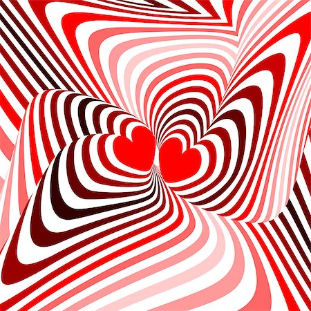 simsearch:400-07512933,k - Design hearts twisting movement illusion background. Abstract strip torsion backdrop. Vector-art illustration. No gradient Foto de stock - Super Valor sin royalties y Suscripción, Código: 400-07982059