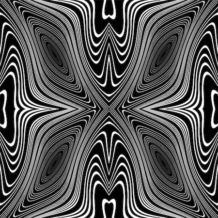 simsearch:400-08192219,k - Design monochrome whirl movement background. Abstract stripy warped twisted backdrop. Vector-art illustration. No gradient Stock Photo - Budget Royalty-Free & Subscription, Code: 400-07982060