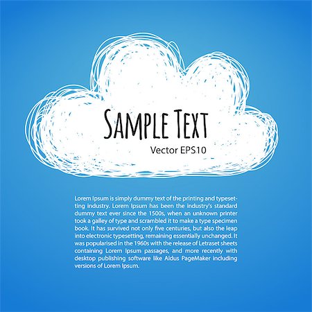 Doodle Cloud Background. Clipping paths included in additional jpg format. Stock Photo - Budget Royalty-Free & Subscription, Code: 400-07982438