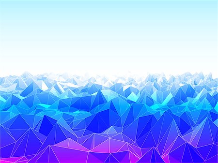 snow mountains illustration - Vector illustration of low poly landscape with mountains Stock Photo - Budget Royalty-Free & Subscription, Code: 400-07982487
