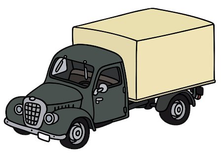 Hand drawing of an old truck - not a real model Stock Photo - Budget Royalty-Free & Subscription, Code: 400-07982681