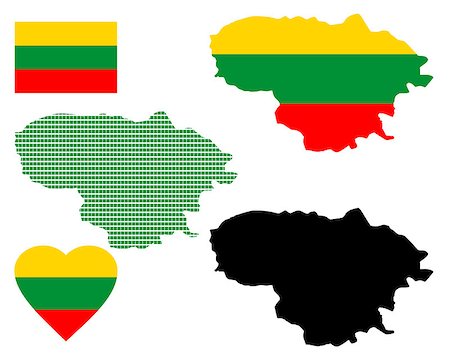 simsearch:400-07985595,k - map of Lithuania and the different types of characters on a white background Foto de stock - Super Valor sin royalties y Suscripción, Código: 400-07982775