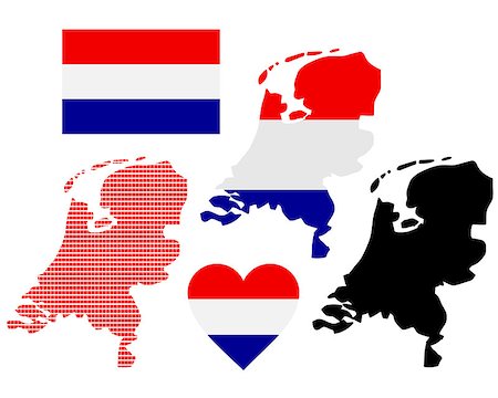 simsearch:400-07976465,k - Map of Netherlands different types and symbols on a white background Foto de stock - Royalty-Free Super Valor e Assinatura, Número: 400-07982776