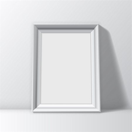 simsearch:400-08752677,k - Blank white picture frame on wall and floor Stock Photo - Budget Royalty-Free & Subscription, Code: 400-07983429