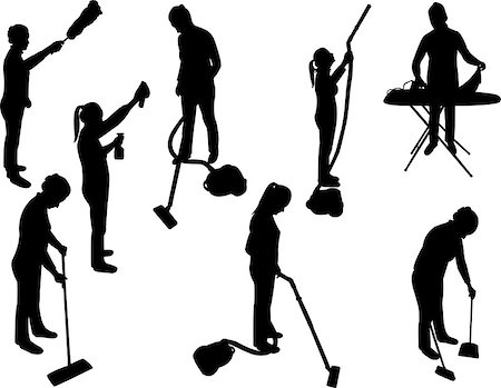 pale62 (artist) - women cleaning in house - vector Photographie de stock - Aubaine LD & Abonnement, Code: 400-07983506