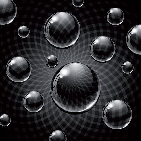 serjiob74 (artist) - Black abstract background with black glass balls with patterns inside. Photographie de stock - Aubaine LD & Abonnement, Code: 400-07983571