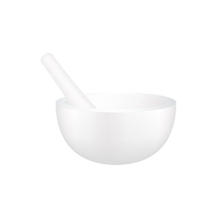 simsearch:689-03126768,k - White mortar and pestle on white background Foto de stock - Royalty-Free Super Valor e Assinatura, Número: 400-07983616