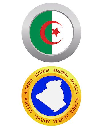 simsearch:400-07983694,k - button as a symbol ALGERIA flag and map on a white background Stock Photo - Budget Royalty-Free & Subscription, Code: 400-07983652