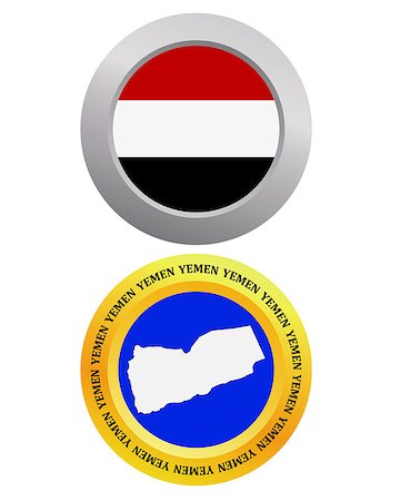 simsearch:400-07983694,k - button as a symbol YEMEN flag and map on a white background Stock Photo - Budget Royalty-Free & Subscription, Code: 400-07983665