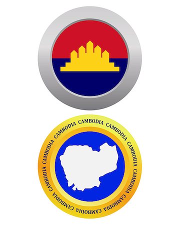simsearch:400-08048153,k - button as a symbol CAMBODIA flag and map on a white background Foto de stock - Royalty-Free Super Valor e Assinatura, Número: 400-07983675