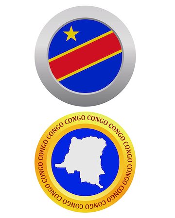 button as a symbol CONGO flag and map on a white background Stockbilder - Microstock & Abonnement, Bildnummer: 400-07983678