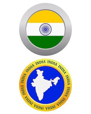 simsearch:400-07983694,k - button as a symbol INDIA flag and map on a white background Stock Photo - Budget Royalty-Free & Subscription, Code: 400-07983688