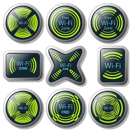 simsearch:400-09172515,k - Illustration of wireless communication buttons on a white background. Stock Photo - Budget Royalty-Free & Subscription, Code: 400-07983943