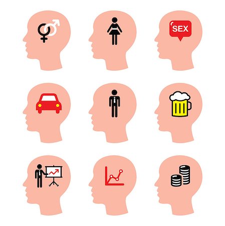 simsearch:400-07976631,k - What men think of - icons set isolated on white Foto de stock - Royalty-Free Super Valor e Assinatura, Número: 400-07983996