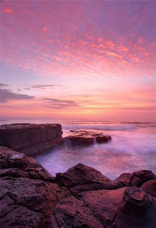 simsearch:400-07667033,k - Sunrise with beautiful skies and ocean flows at the North Avoca rock shelf. Central Coast, Australia.    A beautiful morning to behold Stock Photo - Budget Royalty-Free & Subscription, Code: 400-07994018