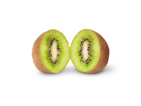 simsearch:400-06093322,k - Two Halves Juicy Kiwi Fruit Isolated On White Background Photographie de stock - Aubaine LD & Abonnement, Code: 400-07994047