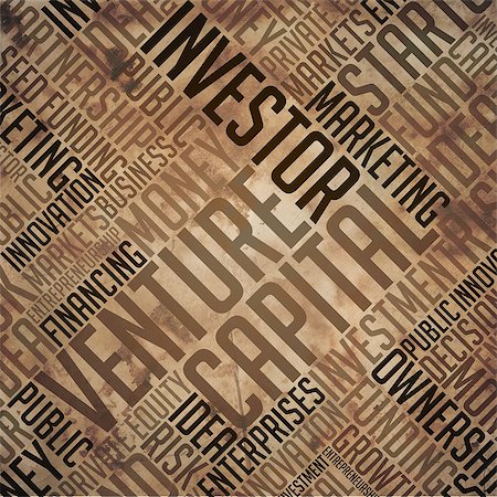 simsearch:400-07832378,k - Venture Capital - Grunge Printed Word Collage in Brown Colors on Old Fulvous Paper. Photographie de stock - Aubaine LD & Abonnement, Code: 400-07994321