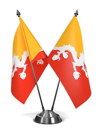 simsearch:400-07840116,k - Bhutan - Miniature Flags Isolated on White Background. Photographie de stock - Aubaine LD & Abonnement, Code: 400-07994346
