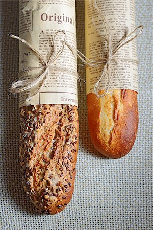 Details of crusty French baguette bread Stock Photo - Budget Royalty-Free & Subscription, Code: 400-07994523