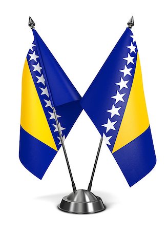 simsearch:400-07840116,k - Bosnia and Herzegovina - Miniature Flags Isolated on White Background. Photographie de stock - Aubaine LD & Abonnement, Code: 400-07994733