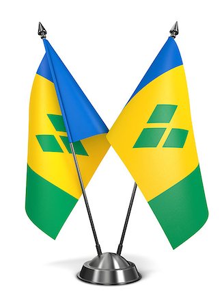 simsearch:400-07996292,k - Saint Vincent and Grenadines - Miniature Flags Isolated on White Background. Photographie de stock - Aubaine LD & Abonnement, Code: 400-07994755