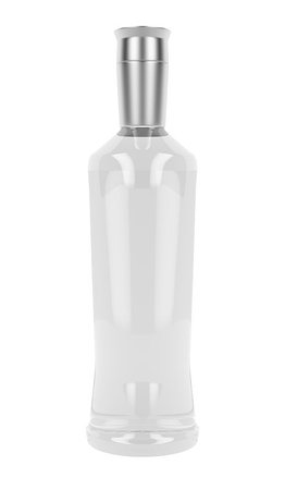 distillation - Blank vodka or gin bottle isolated on white background Stock Photo - Budget Royalty-Free & Subscription, Code: 400-07994846