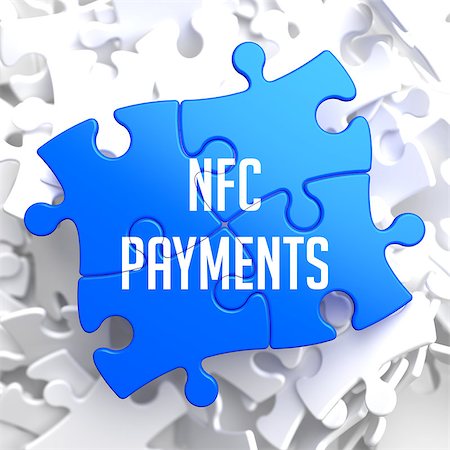 simsearch:400-08056124,k - NFC Payments on Blue Puzzle on White Background. Foto de stock - Super Valor sin royalties y Suscripción, Código: 400-07995050