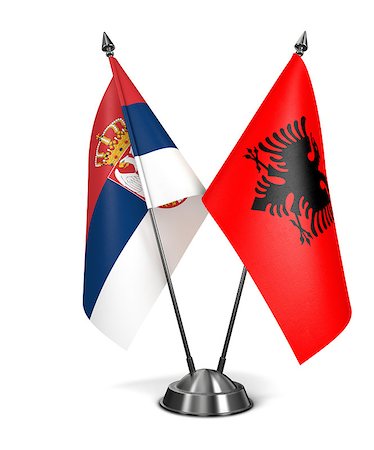 simsearch:400-07840116,k - Albania and Serbia - Miniature Flags Isolated on White Background. Photographie de stock - Aubaine LD & Abonnement, Code: 400-07995074