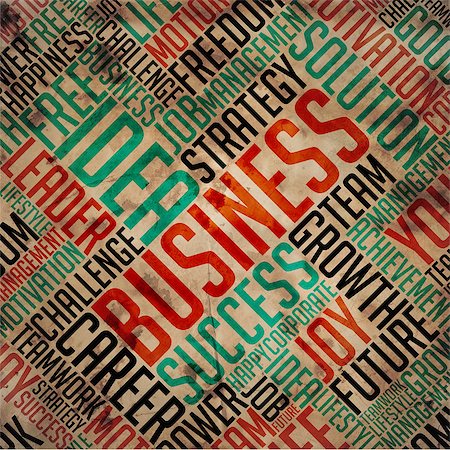 simsearch:400-08196033,k - Business - Grunge Printed Word Collage on Old Fulvous Paper. Stock Photo - Budget Royalty-Free & Subscription, Code: 400-07995075