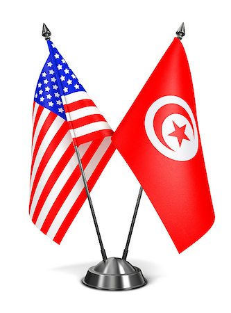 simsearch:400-07996632,k - USA and Tunisia - Miniature Flags Isolated on White Background. Photographie de stock - Aubaine LD & Abonnement, Code: 400-07995340