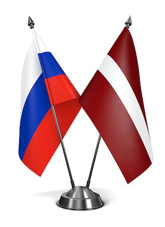 simsearch:400-07996632,k - Russia and Latvia - Miniature Flags Isolated on White Background. Photographie de stock - Aubaine LD & Abonnement, Code: 400-07995375