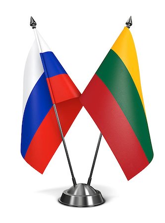 simsearch:400-07995495,k - Russia and Lithuania - Miniature Flags Isolated on White Background. Stock Photo - Budget Royalty-Free & Subscription, Code: 400-07995384