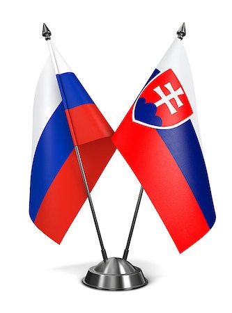 simsearch:400-07996632,k - Russia and Slovakia - Miniature Flags Isolated on White Background. Photographie de stock - Aubaine LD & Abonnement, Code: 400-07995516