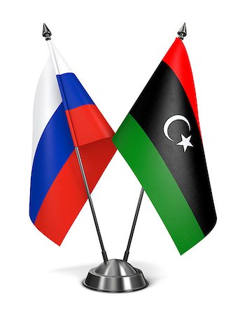 simsearch:400-07996632,k - Russia and Libya - Miniature Flags Isolated on White Background. Photographie de stock - Aubaine LD & Abonnement, Code: 400-07995561