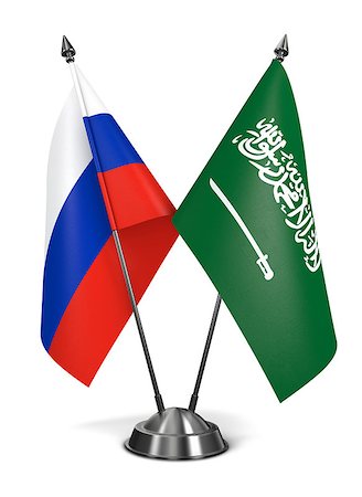 simsearch:400-07995495,k - Russia and Saudi Arabia - Miniature Flags Isolated on White Background. Foto de stock - Super Valor sin royalties y Suscripción, Código: 400-07995580