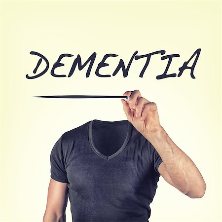 dementia - headless person with the word dementia Stock Photo - Budget Royalty-Free & Subscription, Code: 400-07995695