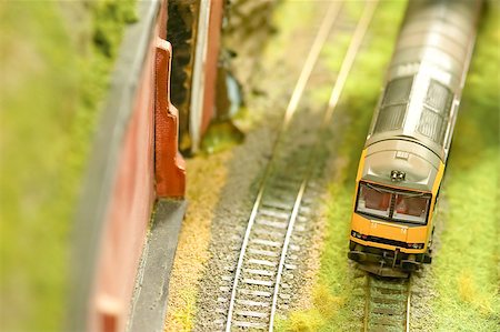simsearch:400-05292821,k - miniature express train on a model railroad set Stock Photo - Budget Royalty-Free & Subscription, Code: 400-07995910