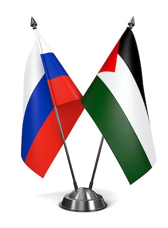 simsearch:400-07994376,k - Russia and Palestine - Miniature Flags Isolated on White Background. Stock Photo - Budget Royalty-Free & Subscription, Code: 400-07996007