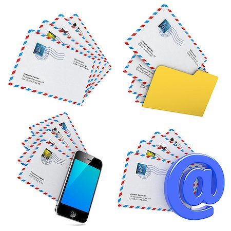simsearch:400-06849040,k - Set of E-mail and Internet Messaging Concept. Isolated on White, 3D Stockbilder - Microstock & Abonnement, Bildnummer: 400-07996014