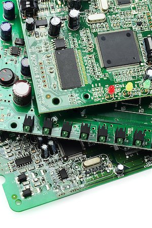 simsearch:400-04916699,k - Electronic Circuit Boards On White Background Photographie de stock - Aubaine LD & Abonnement, Code: 400-07996135