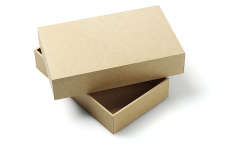 plain rectangular box - Open Cardboard Packaging Box On White Background Stock Photo - Budget Royalty-Free & Subscription, Code: 400-07996137