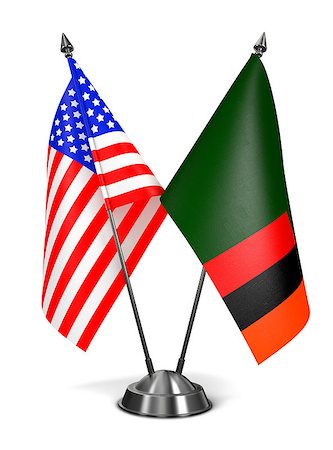 USA and Zambia - Miniature Flags Isolated on White Background. Foto de stock - Super Valor sin royalties y Suscripción, Código: 400-07996305