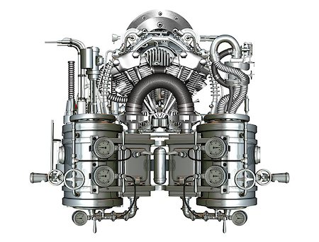 simsearch:622-02355491,k - Complicated and fancy two-cylinder engine at work Stock Photo - Budget Royalty-Free & Subscription, Code: 400-07996545