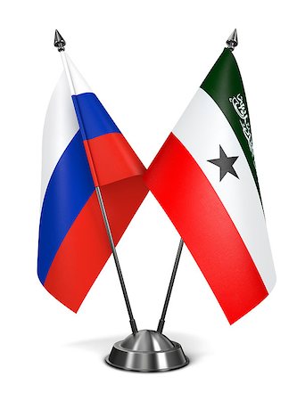 simsearch:400-07996632,k - Russia and Somaliland - Miniature Flags Isolated on White Background. Photographie de stock - Aubaine LD & Abonnement, Code: 400-07996603