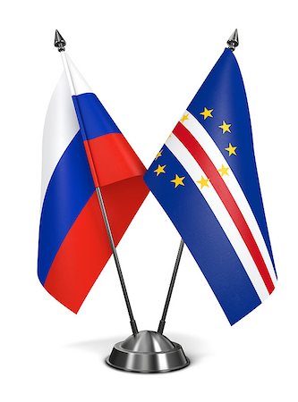 simsearch:400-07996971,k - Russia and Cape Verde - Miniature Flags Isolated on White Background. Photographie de stock - Aubaine LD & Abonnement, Code: 400-07996618