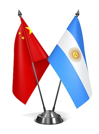China and Argentina - Miniature Flags Isolated on White Background. Photographie de stock - Aubaine LD & Abonnement, Code: 400-07996628