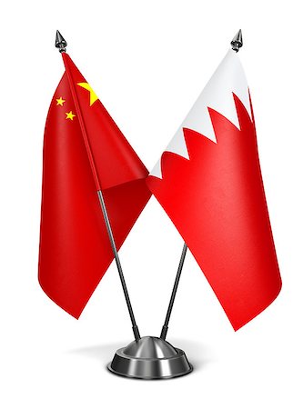 simsearch:400-07840116,k - China and Bahrain - Miniature Flags Isolated on White Background. Photographie de stock - Aubaine LD & Abonnement, Code: 400-07996623