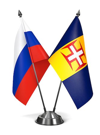 simsearch:400-07995495,k - Russia and Madeira - Miniature Flags Isolated on White Background. Stock Photo - Budget Royalty-Free & Subscription, Code: 400-07996637