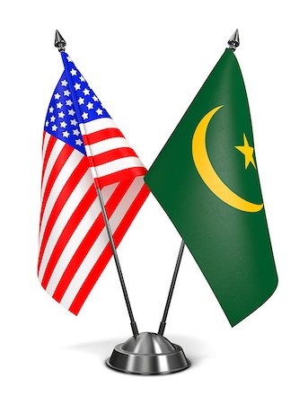 simsearch:400-07996632,k - USA and Mauritania - Miniature Flags Isolated on White Background. Photographie de stock - Aubaine LD & Abonnement, Code: 400-07996630